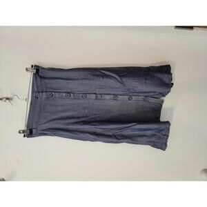 gnw Blue Button-Front Midi Skirt